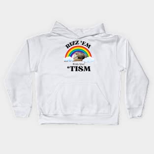 Autism Rizz Em With The Tism Funny Autistic Opossum Meme Kids Hoodie